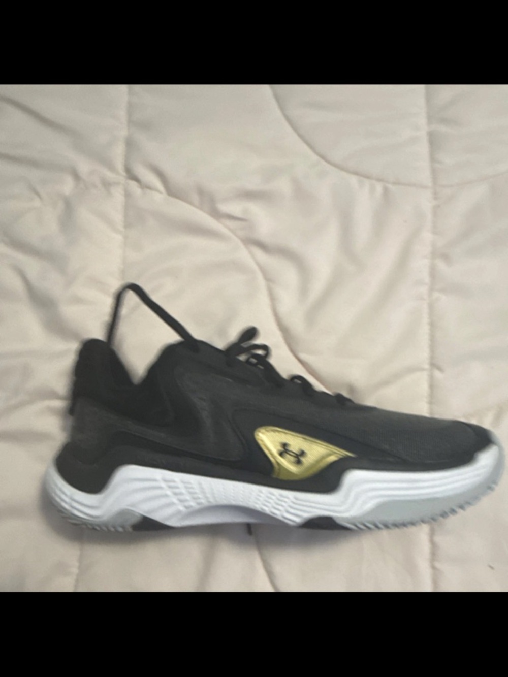 Under Armour Black and Gold Low-Top Training Shoe